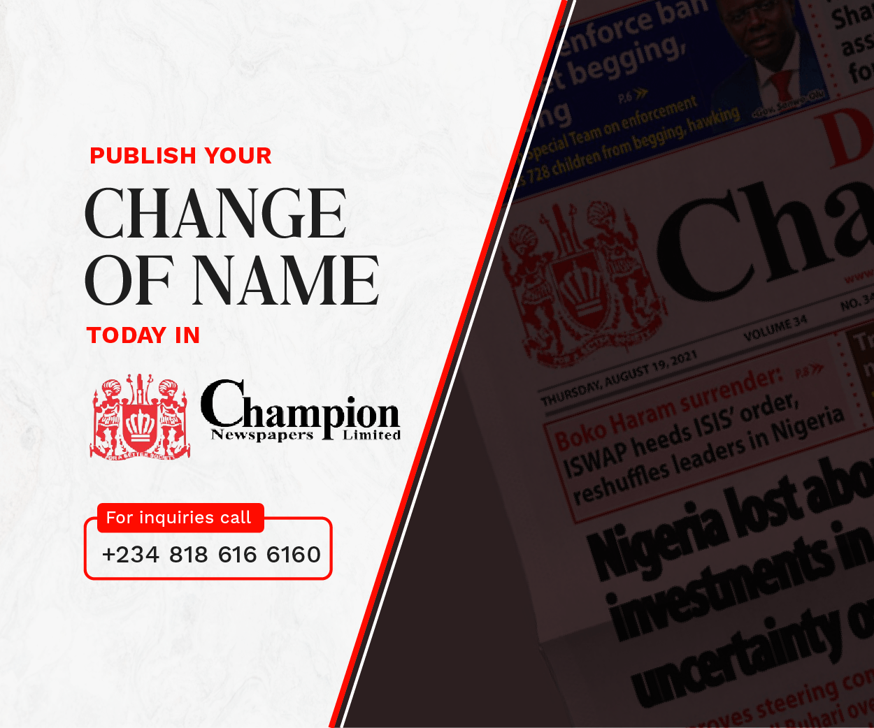Champion Newspaper Limited | Newspaper company in Nigeria