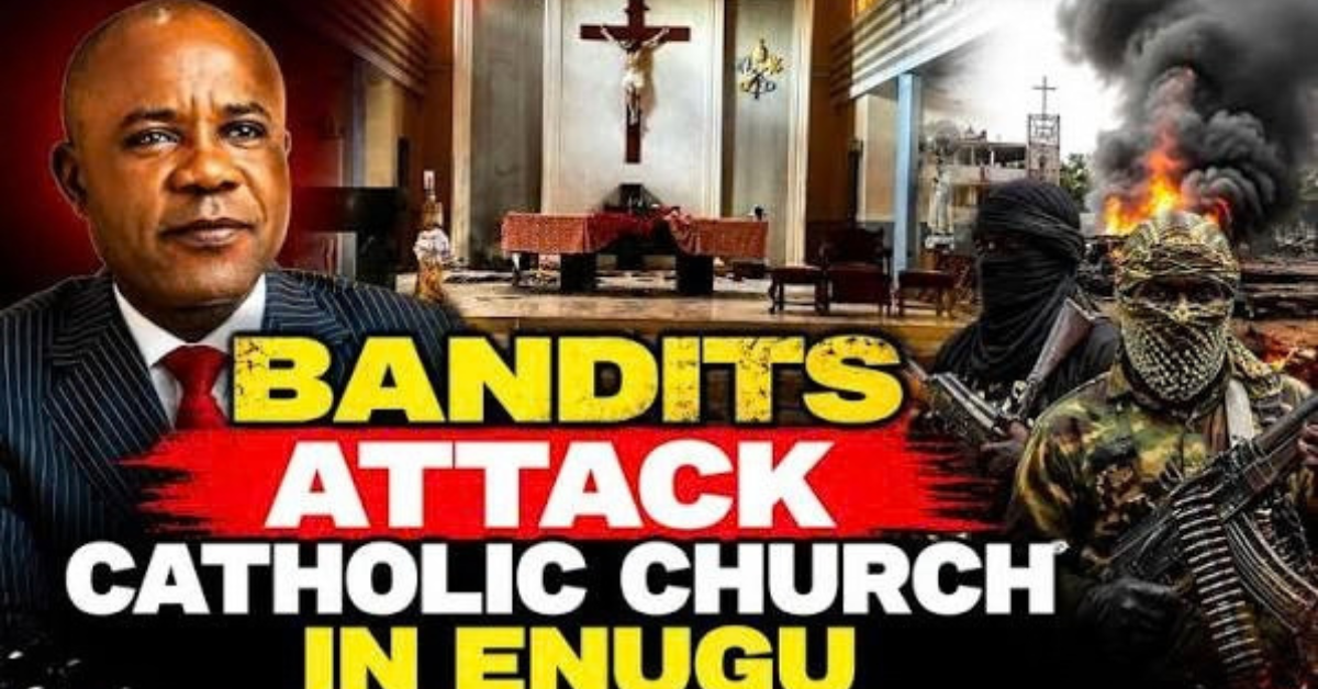 Panic in Enugu community as terrorists attack Catholic church, abduct parishioners